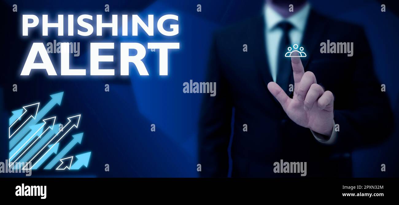Affiche affichant une alerte de phishing, Word pour savoir si une tentative frauduleuse d'obtention d'informations sensibles est effectuée Banque D'Images