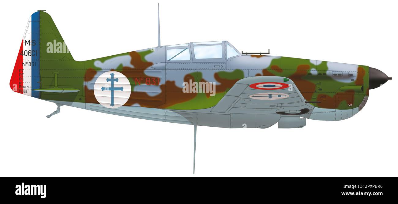 Morane-Saulnier MS.406C.1 (n° 831) des Forces aériennes françaises libres, automne 1941 Banque D'Images
