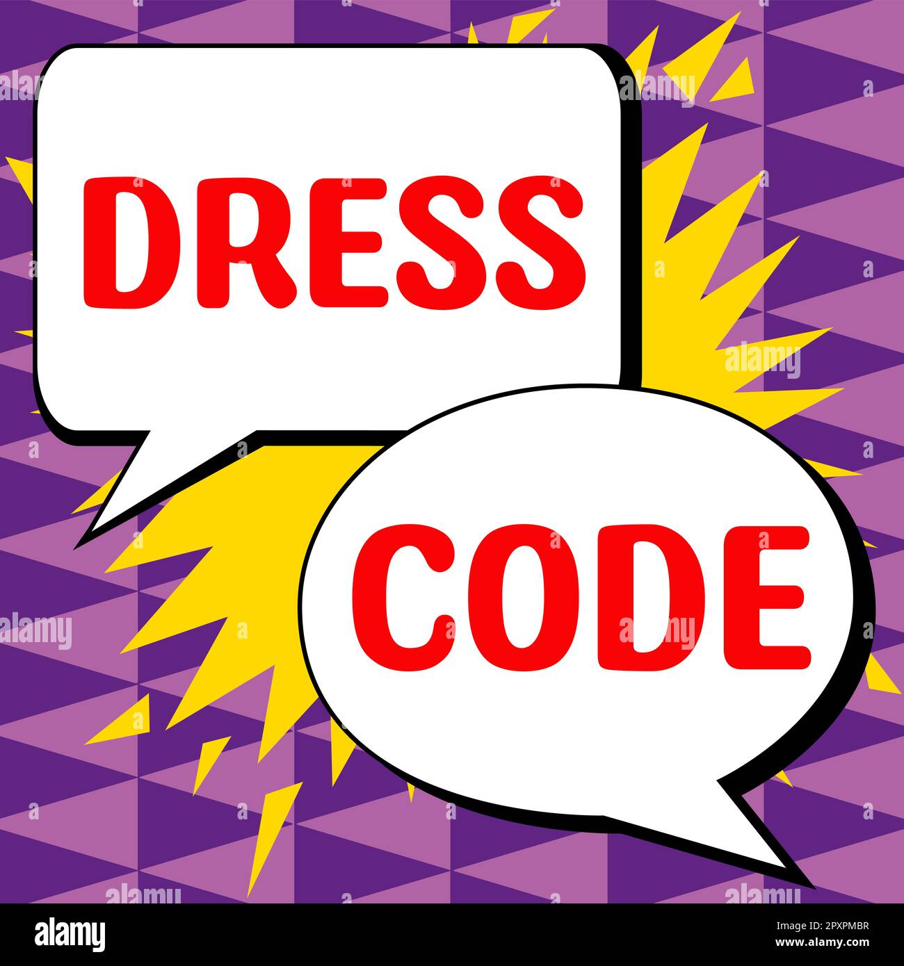 Affiche de texte montrant le code vestimentaire, concept signifiant une façon acceptée de s'habiller pour une occasion ou un groupe particulier Banque D'Images