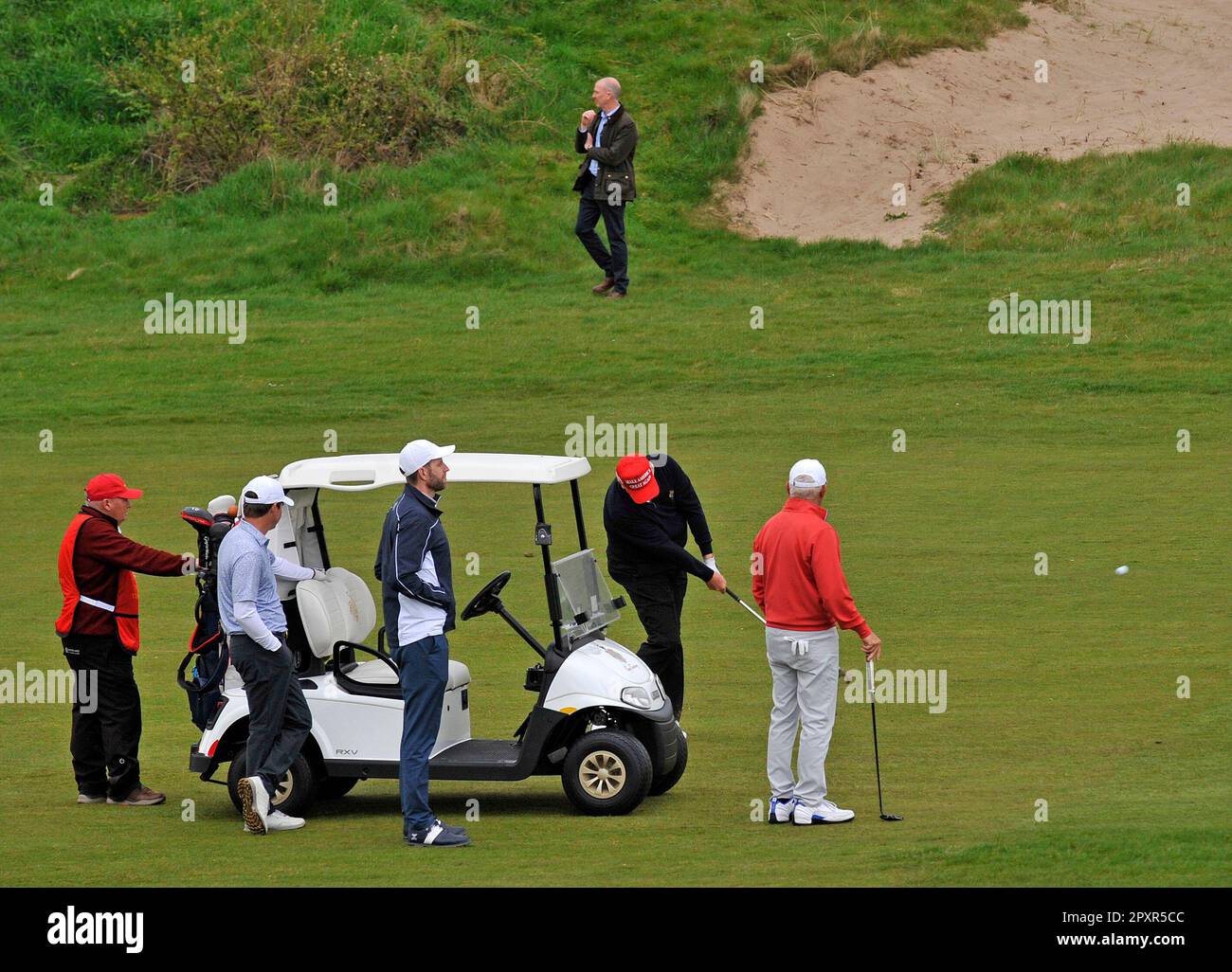 Turnberry, Ayrshire, Écosse, Royaume-Uni. 2nd mai 2023. L'ex-président Donald Trump visite Trump Turnberry pour une partie de golf le 02/05/23 crédit: CDG/Alay Live News Banque D'Images