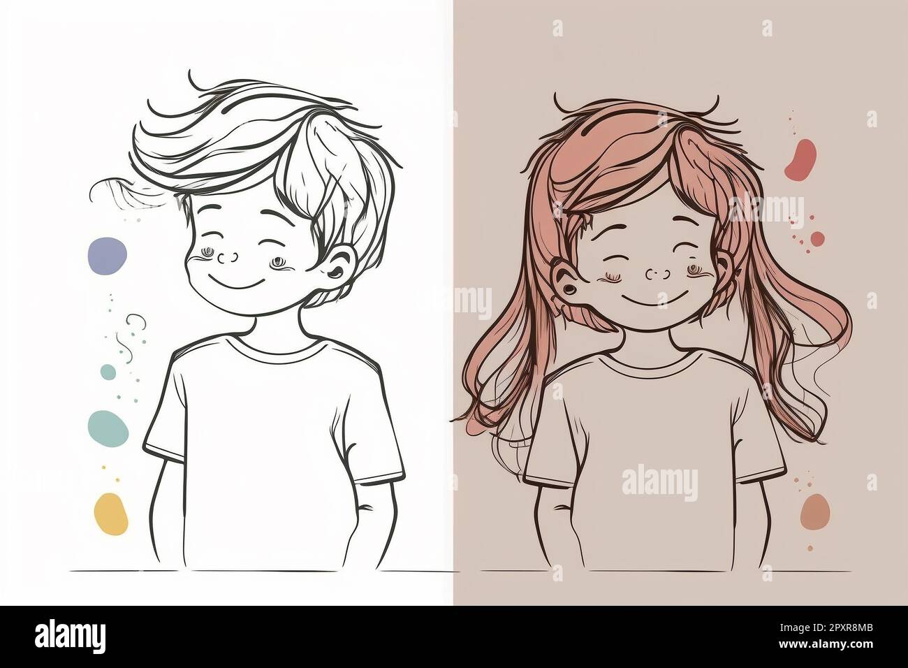 Frère et sœur adorables qui s'embrasent les uns les autres. Une carte ...