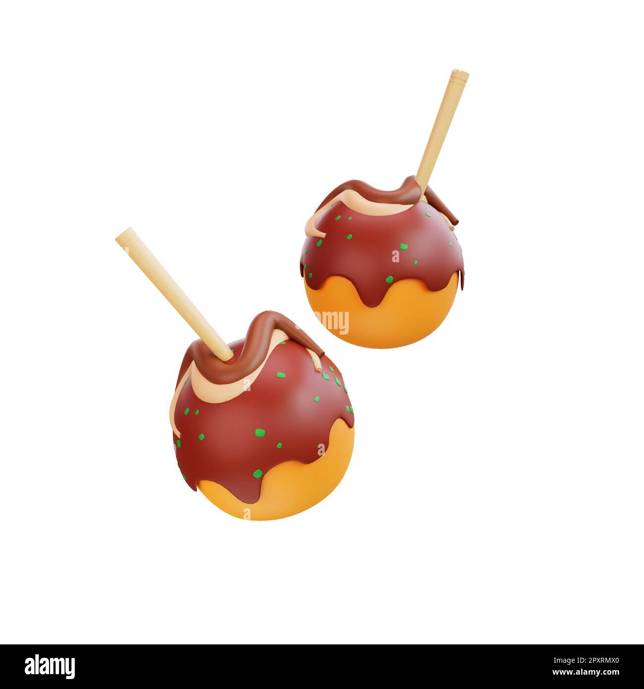 3d illustration de la nourriture asiatique takoyaki, cuisine japonaise Banque D'Images