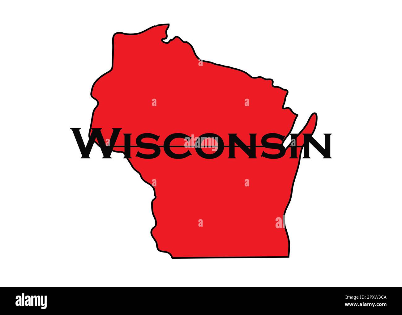 L'État conservateur du Wisconsin est rouge. Banque D'Images