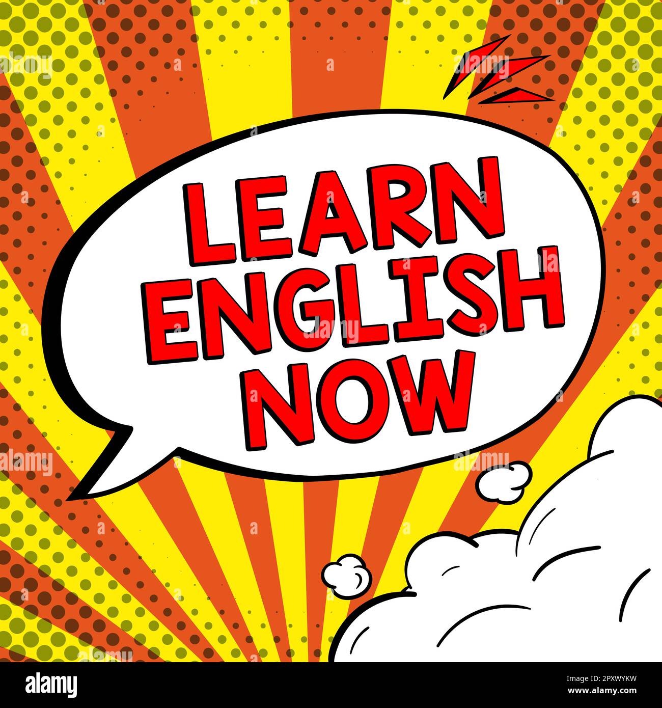 Affichage conceptuel apprendre l'anglais maintenant, concept signifiant