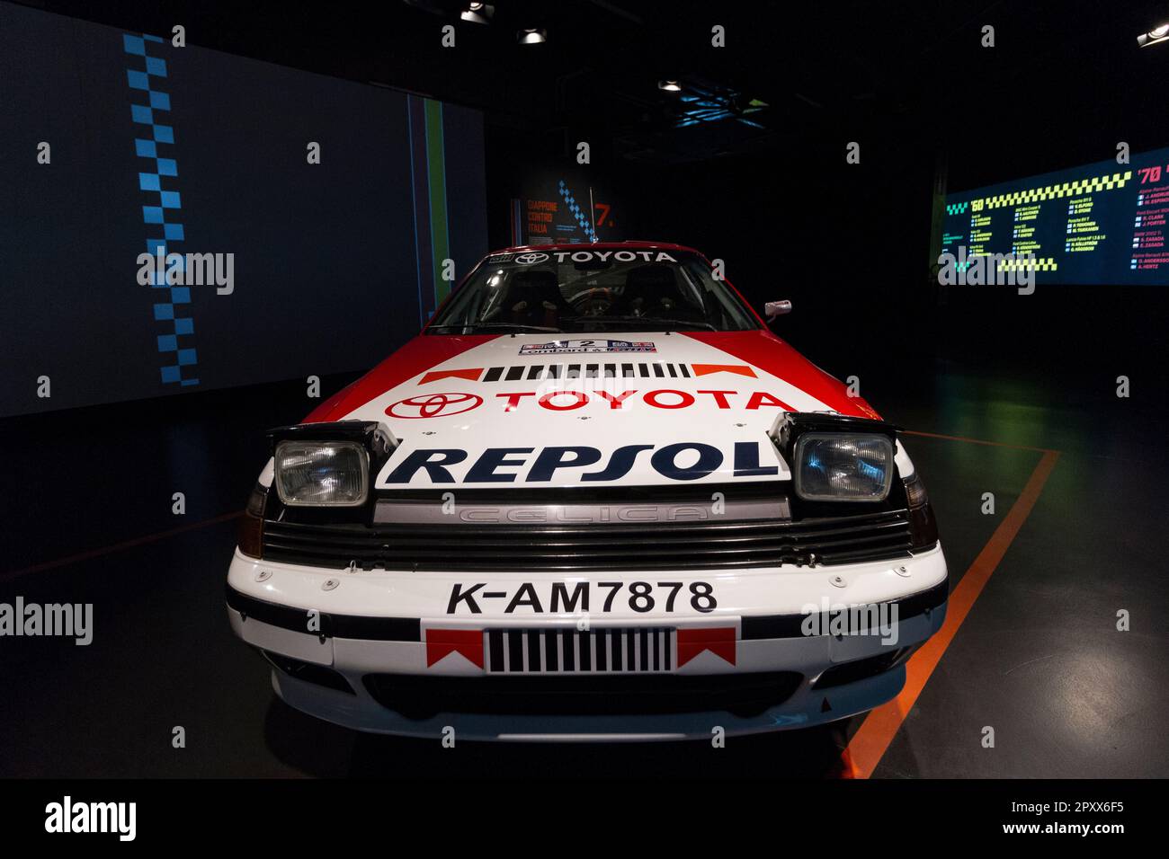 Toyota Celica GT-four ST165 (1990). Exposition de vieilles voitures de rallye 'âge d'or de Rally' à MAUTO, Museo dell'automobile de Turin, Italie. Banque D'Images