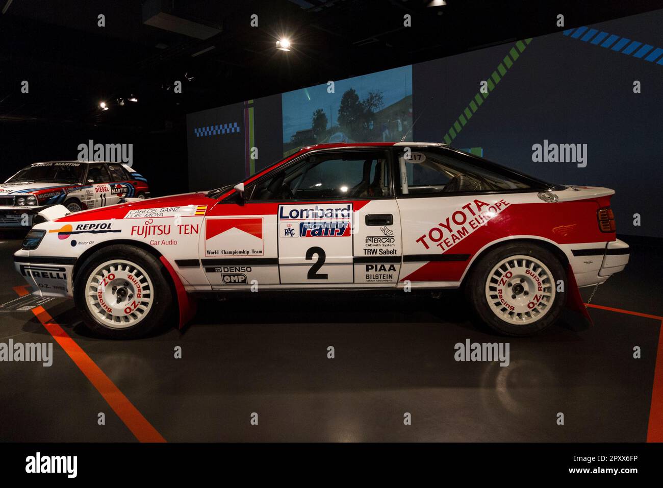 Toyota Celica GT-four ST165 (1990). Exposition de vieilles voitures de rallye 'âge d'or de Rally' à MAUTO, Museo dell'automobile de Turin, Italie. Banque D'Images