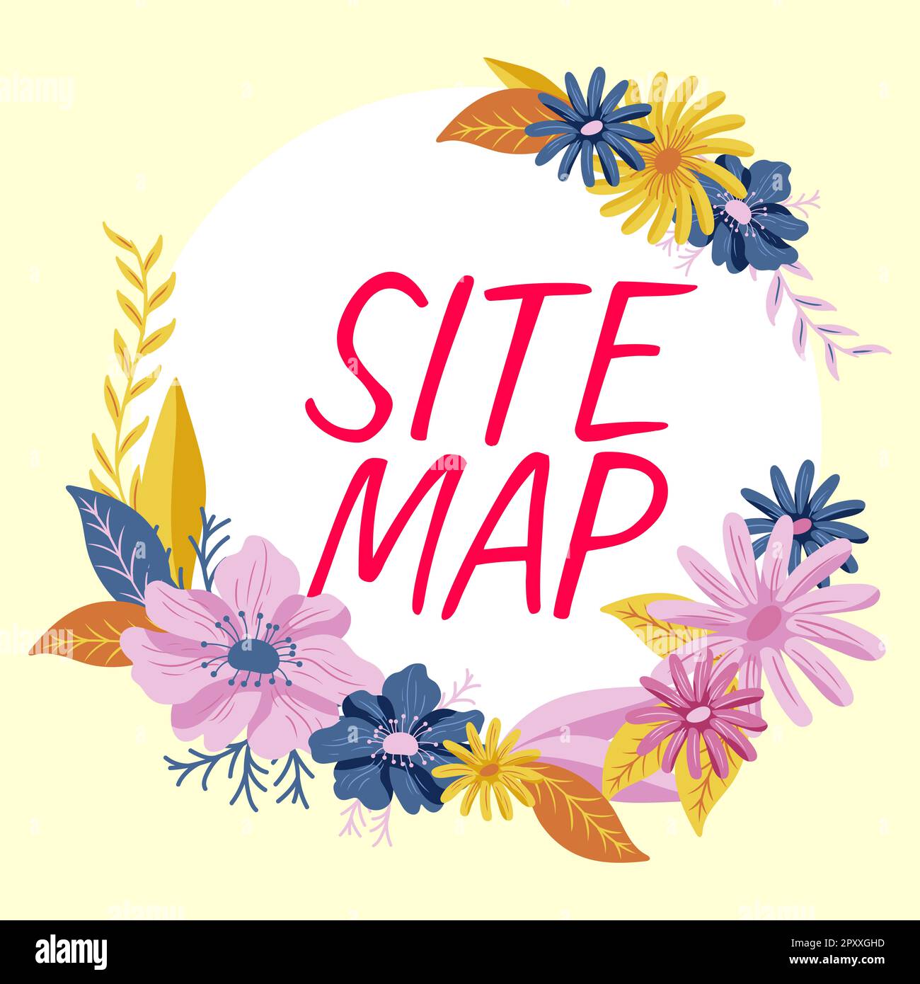 Affiche affichant le plan du site, approche commerciale conçue pour aider les utilisateurs et les moteurs de recherche à naviguer sur le site Banque D'Images