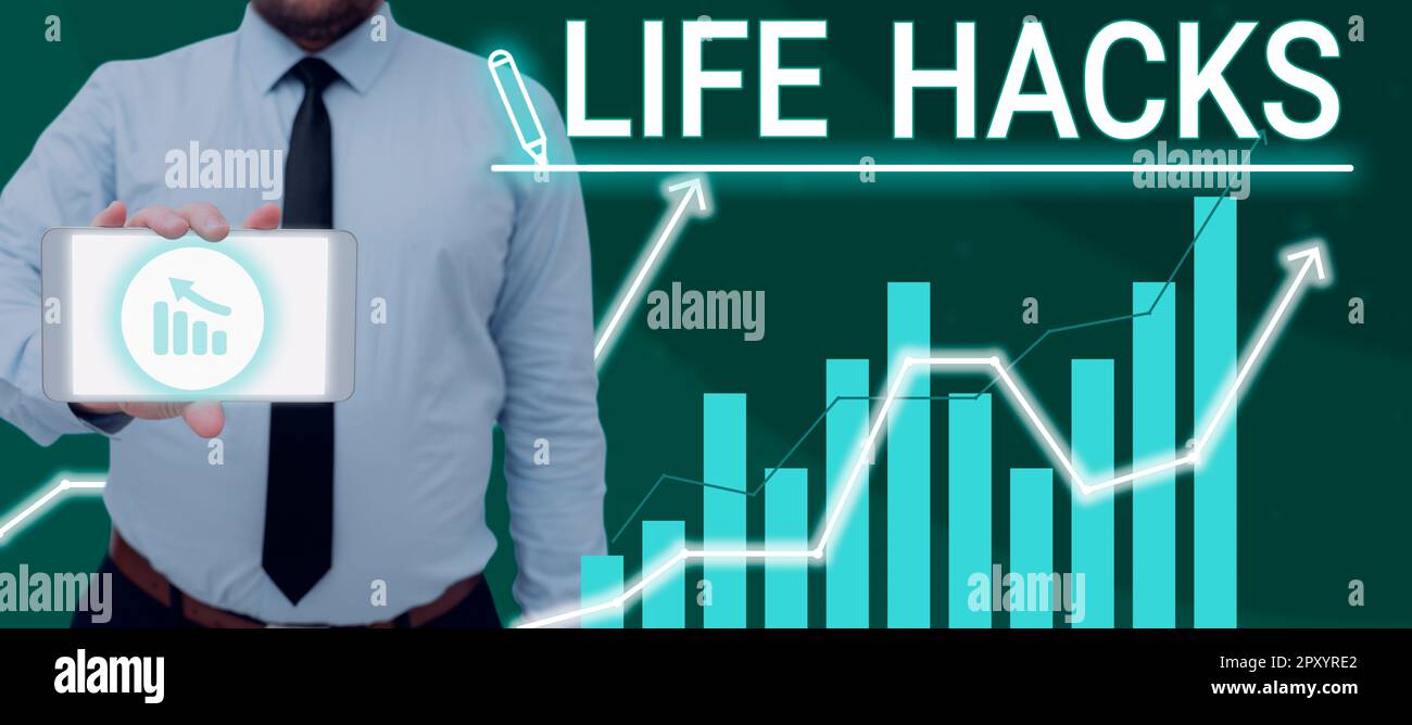 Écriture affichage de texte Life Hacks, photo conceptuelle technique de stratégie pour gérer les activités quotidiennes plus efficacement Banque D'Images