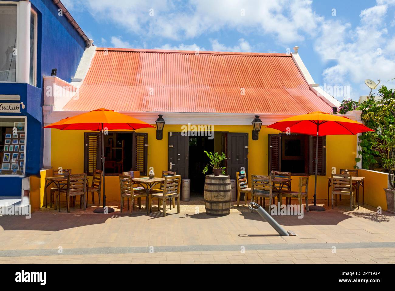 Tourisme, arrêt, Kralendijk Antilles néerlandaises bon aire Arrêt de croisière populaire dans les caraïbes Banque D'Images