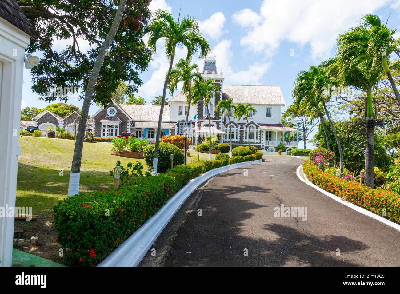 Governors home on Sainte Lucie (Saint Lucien créole Français: Envoyé Lisi, Français: Sainte-Lucie) est une île des Antilles dans la car orientale Banque D'Images