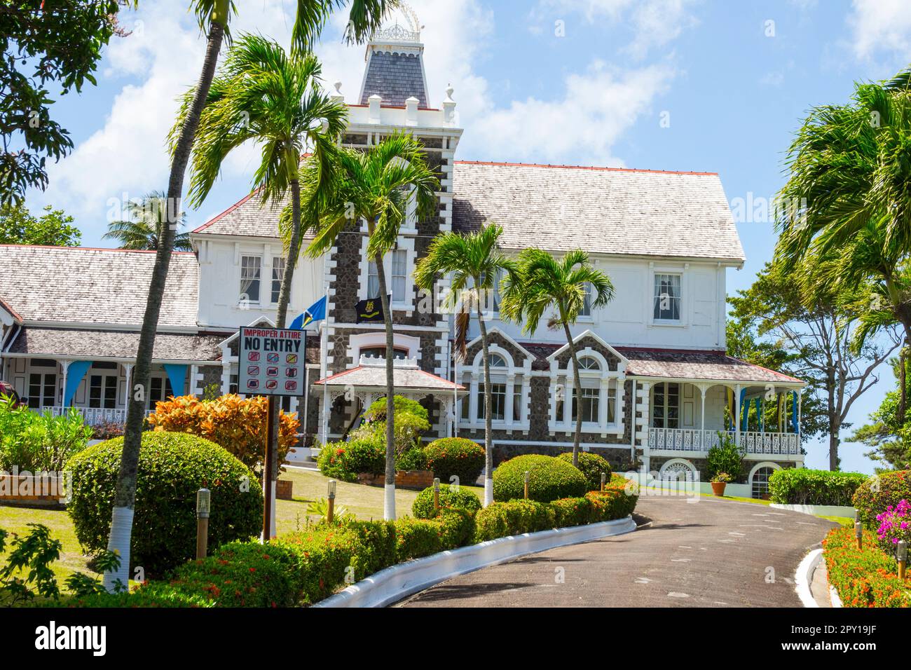 Governors home on Sainte Lucie (Saint Lucien créole Français: Envoyé Lisi, Français: Sainte-Lucie) est une île des Antilles dans la car orientale Banque D'Images