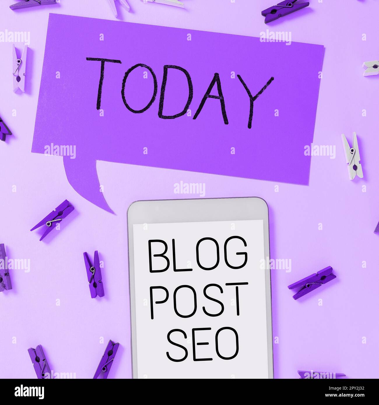 Signe d'écriture de main Blog Post Seo, Business vitrine optimisation du moteur de recherche appliquée au réseau social de blogging Banque D'Images