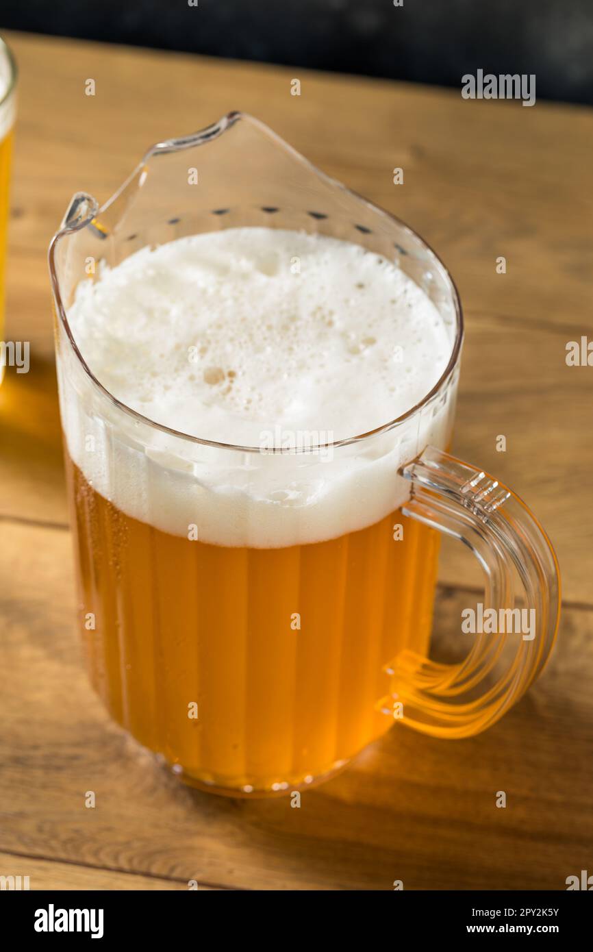 Bière fraîche et rafraîchissante dans un Pitcher prêt à boire Banque D'Images