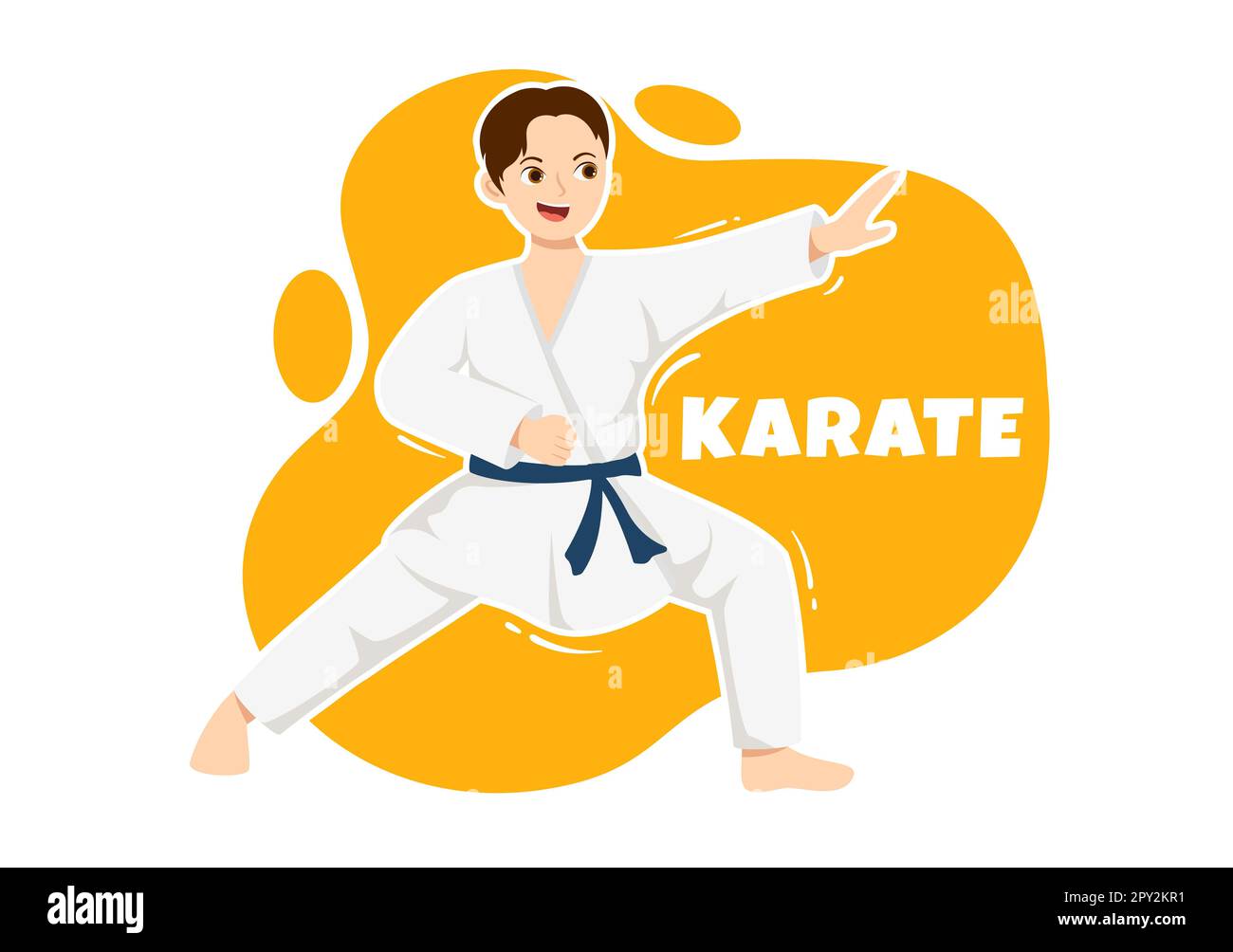 Les gens qui font quelques mouvements de base d'arts martiaux de karaté