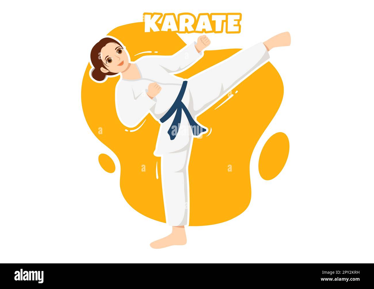 Les gens qui font quelques mouvements de base d'arts martiaux de karaté