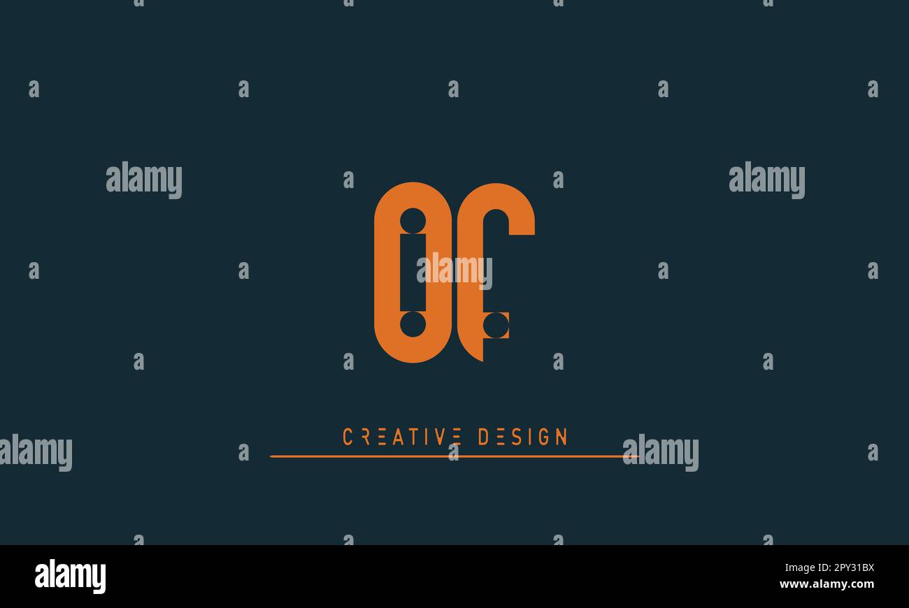 Lettres alphabet moderne Creative logo DE , FO Illustration de Vecteur