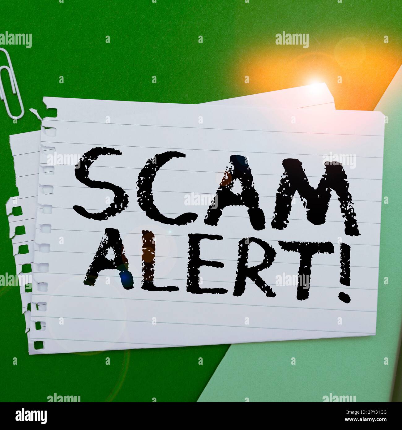 Inspiration montrant le signe Scam alerte, Internet concept avertissement quelqu'un au sujet de la fraude ou de la fraude avis tout inhabituel Banque D'Images