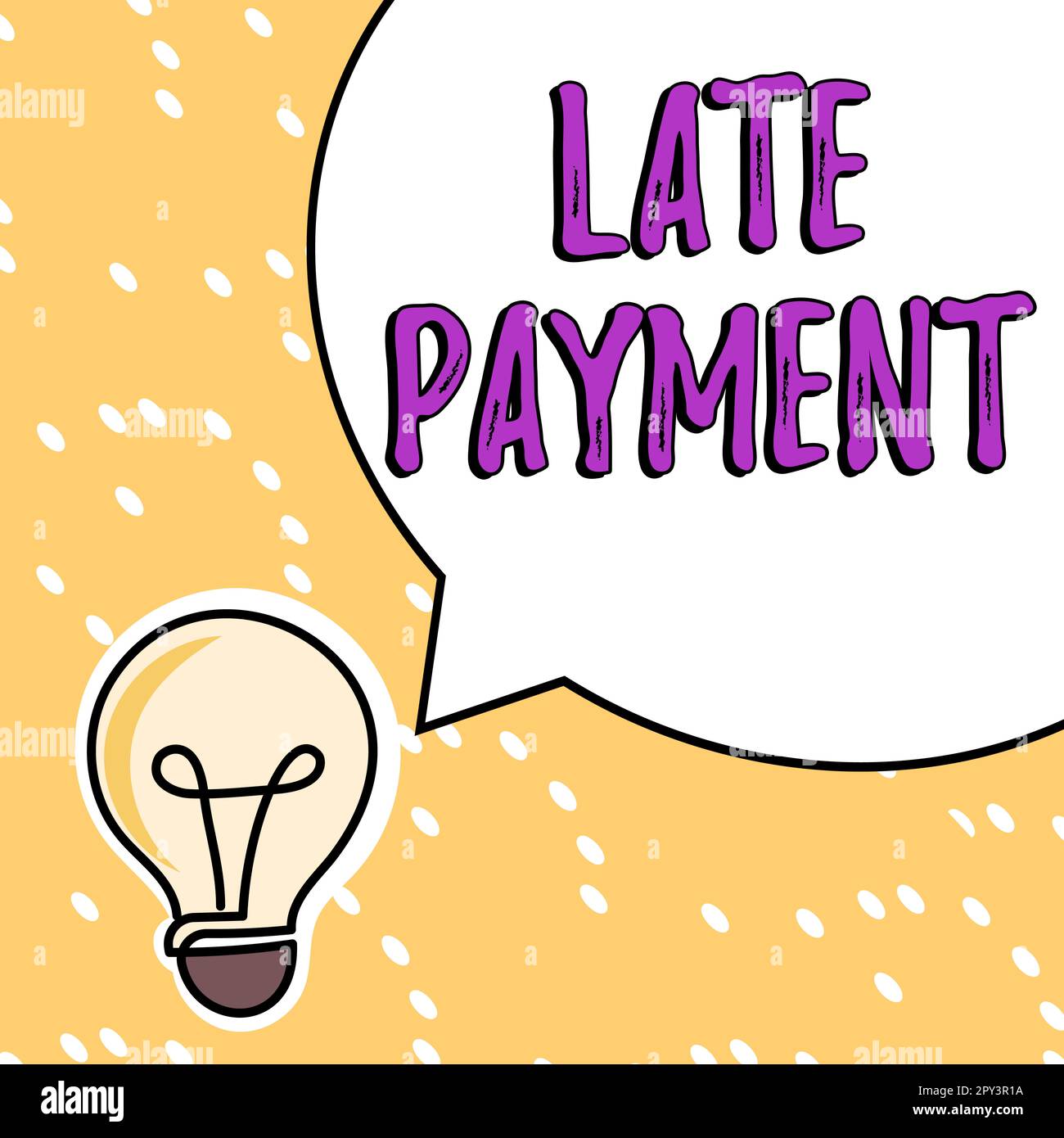 Écriture affichant le texte retard de paiement, mot écrit sur le paiement effectué au prêteur après la date d'échéance Banque D'Images