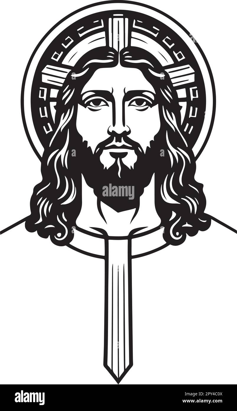 Magnifique et puissant vecteur d'art de jésus-christ Illustration de Vecteur