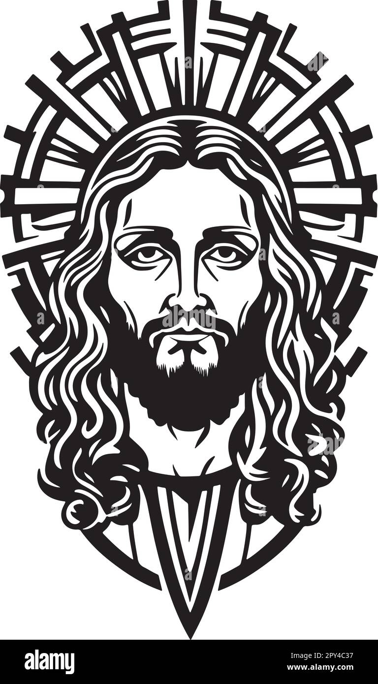Fantastique et puissant Jésus christ vecteur d'art Illustration de Vecteur