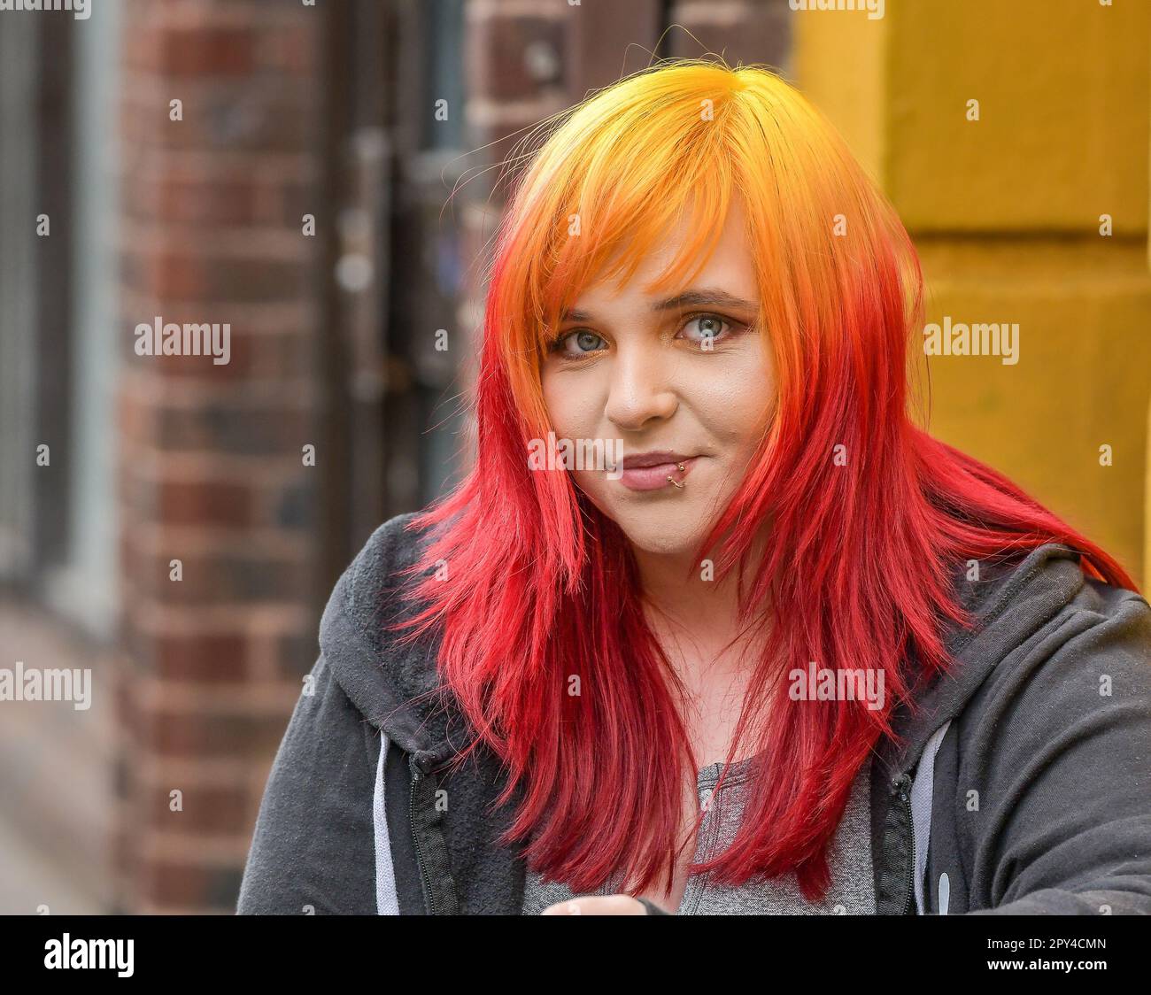 Fille avec des cheveux étonnants Banque D'Images