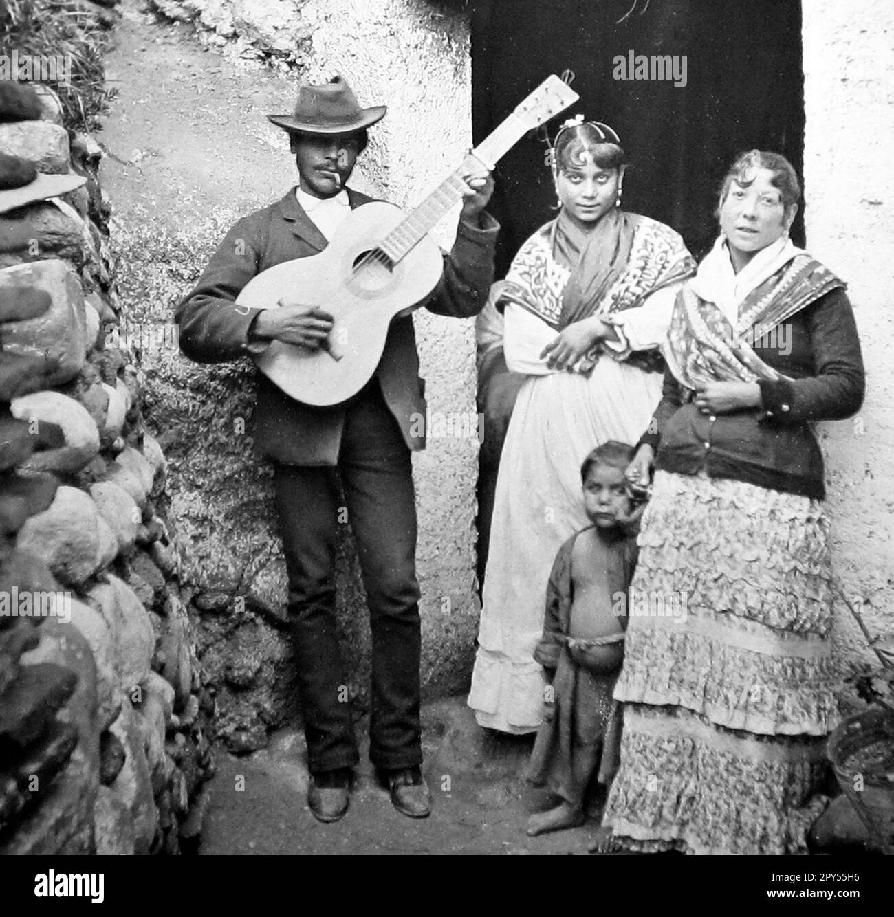 Gitans à Grenade, Espagne, période victorienne Banque D'Images