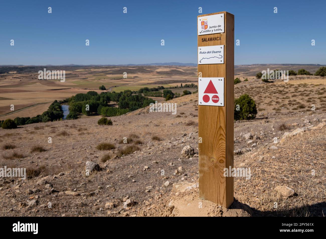 camino del CID, Senda del Duero, Gormaz, Soria, Comunidad Autónoma de Castilla, Espagne, Europe Banque D'Images