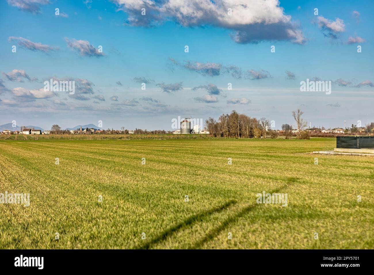 Panorama rural de la vallée du po Banque D'Images