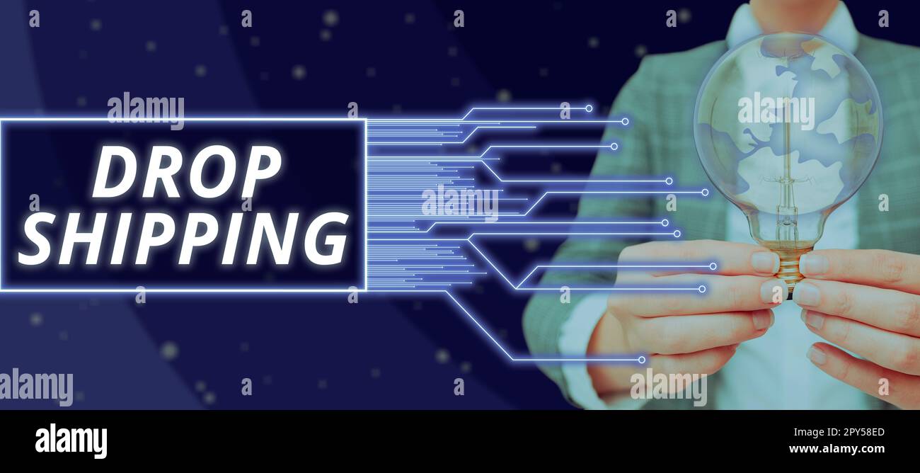Envoi de texte d'écriture manuscrite. Photo conceptuelle pour envoyer des marchandises d'un fabricant directement à un client plutôt qu'au détaillant Banque D'Images