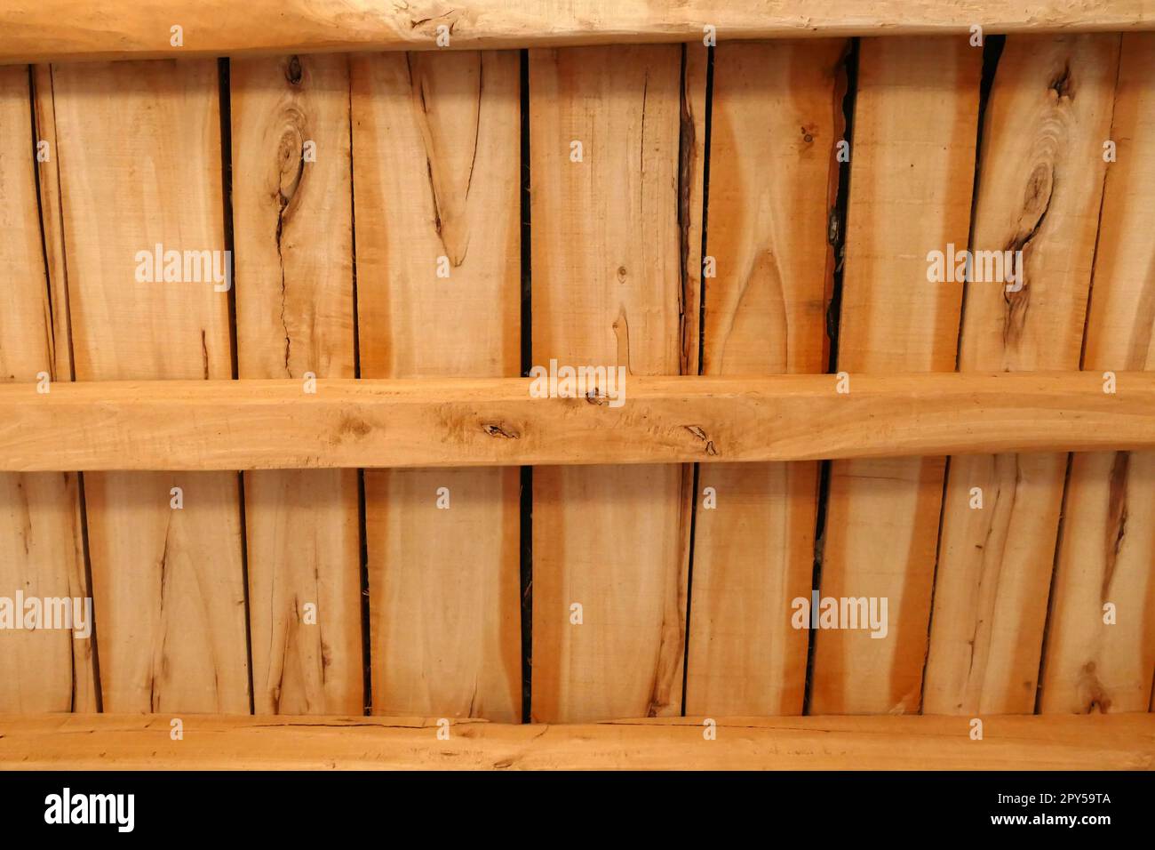 plafond en bois, plafond de la maison, bois et architecture de la maison de village en turquie Banque D'Images