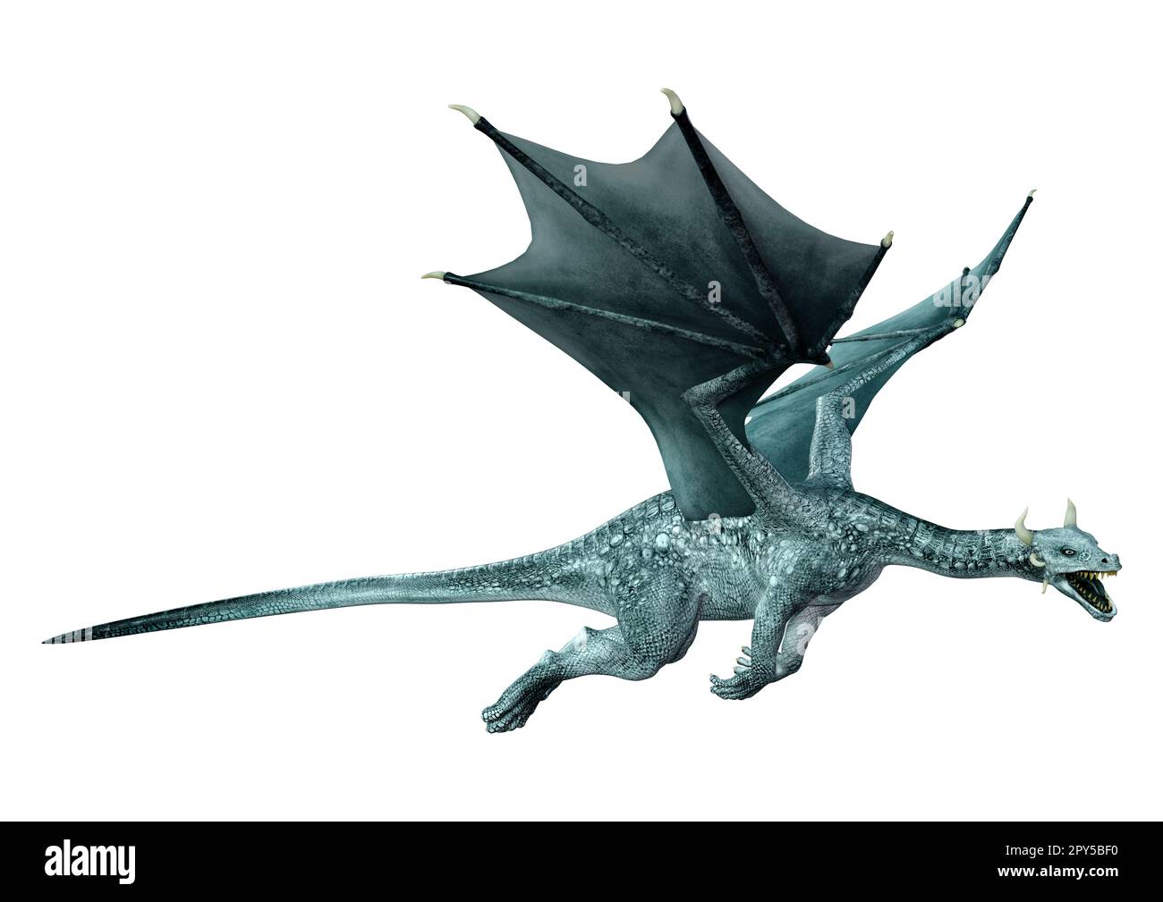 Le rendu 3D d'un dragon fantasy isolé sur fond blanc Banque D'Images