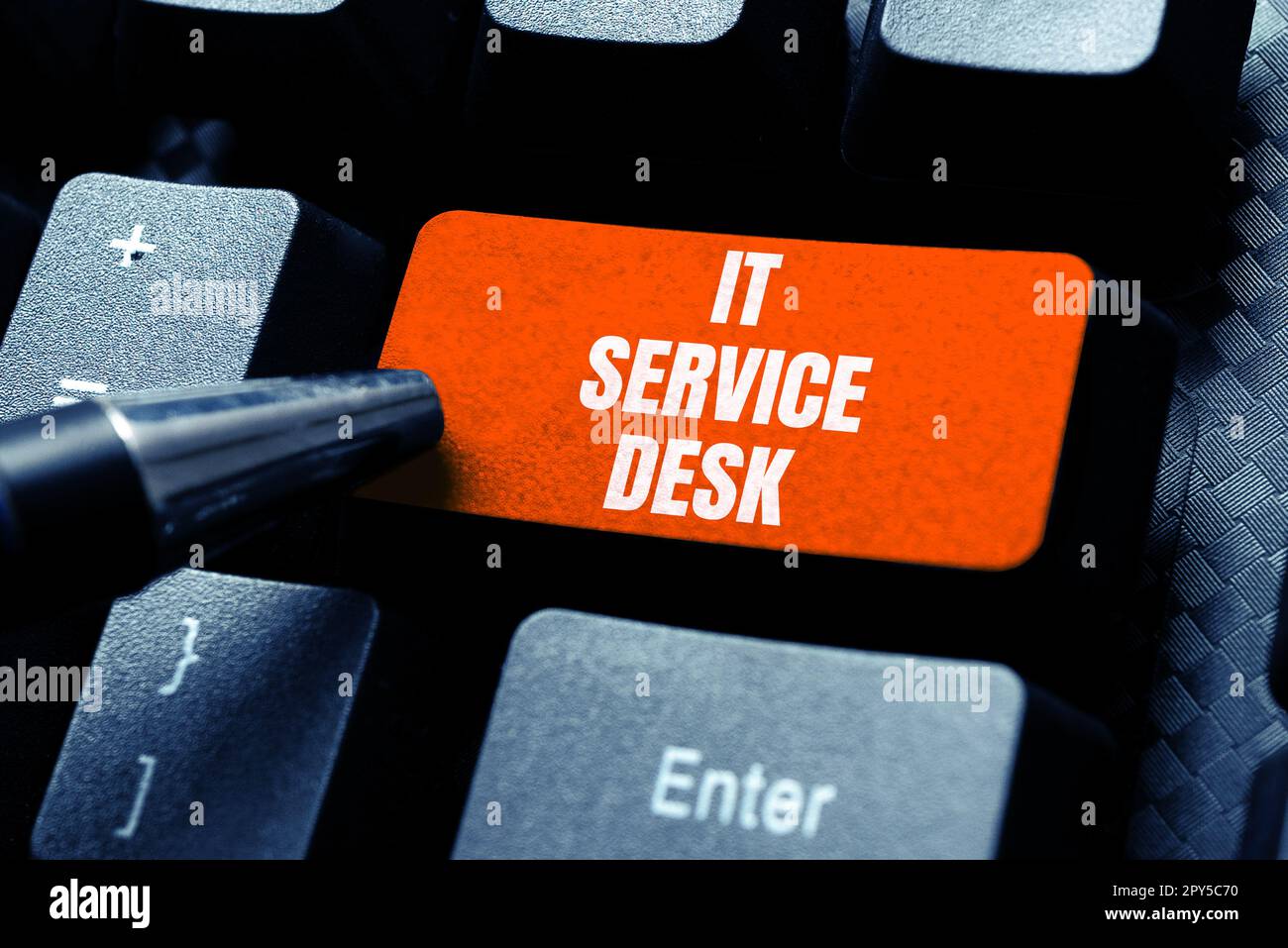 Affichage conceptuel IT Service Desk. Word pour le centre d'aide en ligne de l'assistance technique Banque D'Images