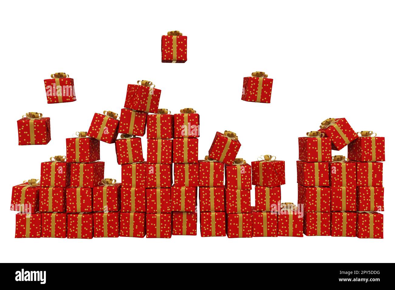 Ensemble de cadeaux de noël prêts pour les fêtes de Noël. 3d rendu Banque D'Images