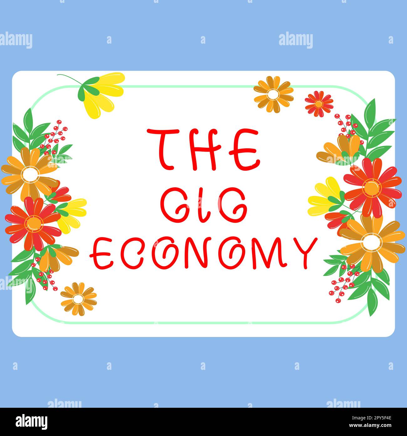 Texte d'écriture The Gig Economy. Aperçu du marché des contrats à court terme travail indépendant temporaire Banque D'Images