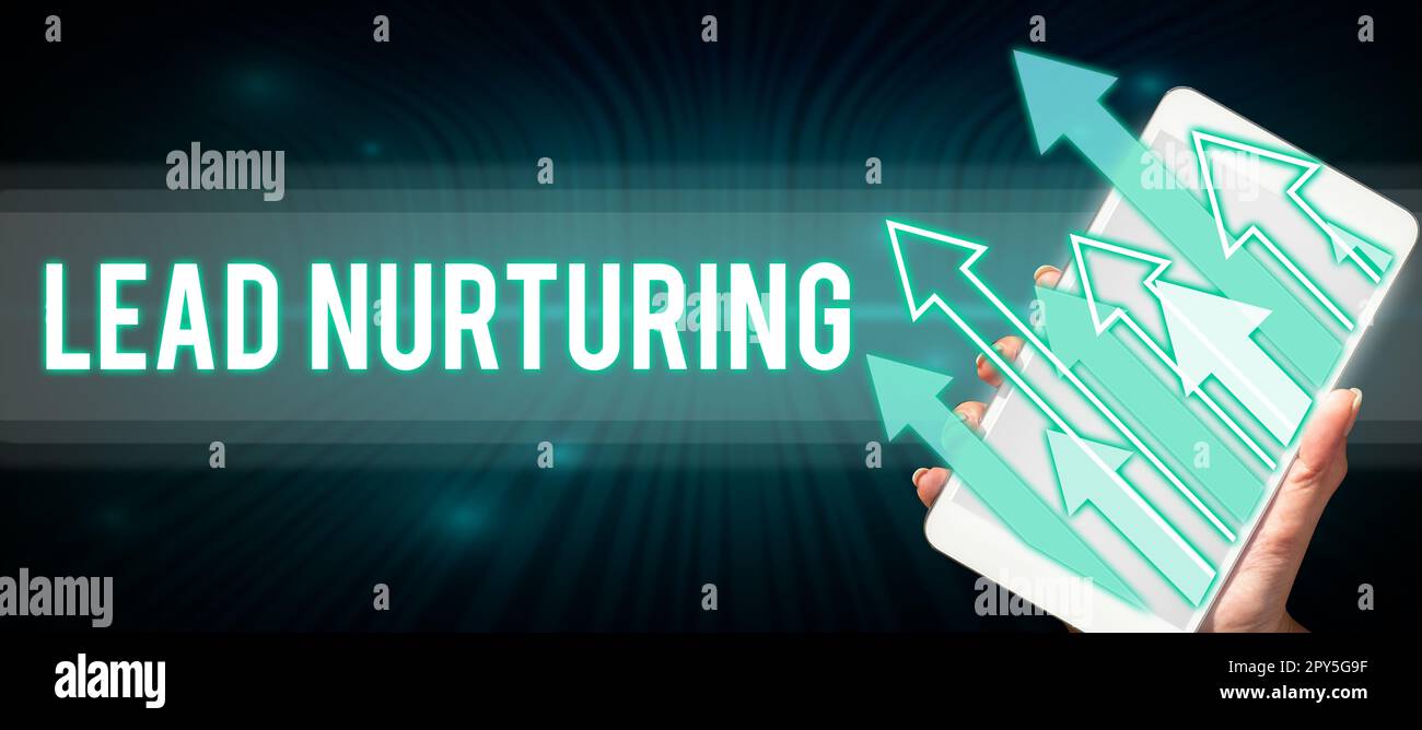 Affichage conceptuel entretien des prospects. Méthode d'approche commerciale pour établir une relation avec des clients potentiels Banque D'Images