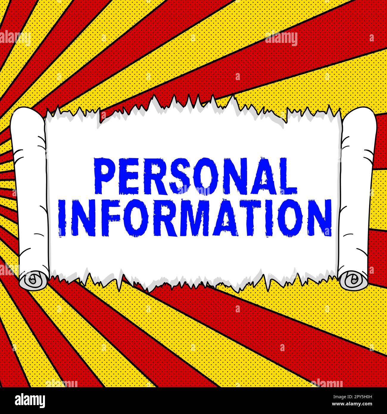 Texte indiquant les informations personnelles de l'inspiration. Mot pour les informations enregistrées sur une personne identifiable Banque D'Images
