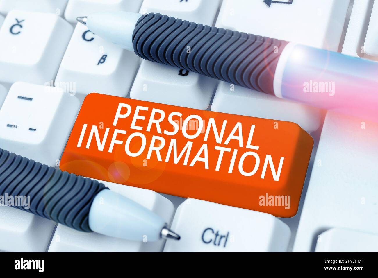 Affiche textuelle indiquant les informations personnelles. Présenter des informations enregistrées sur une personne identifiable Banque D'Images