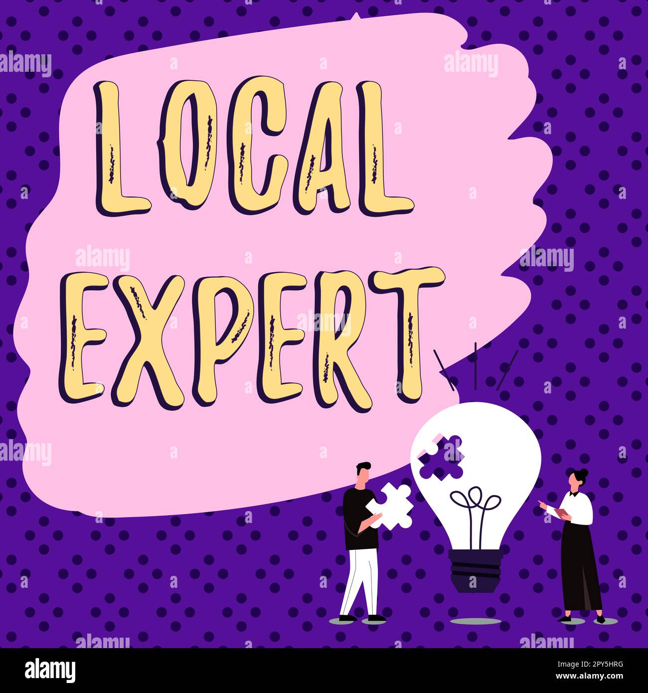 Affiche local Expert. Business concept offre une expertise et une assistance pour la réservation d'événements sur place Banque D'Images