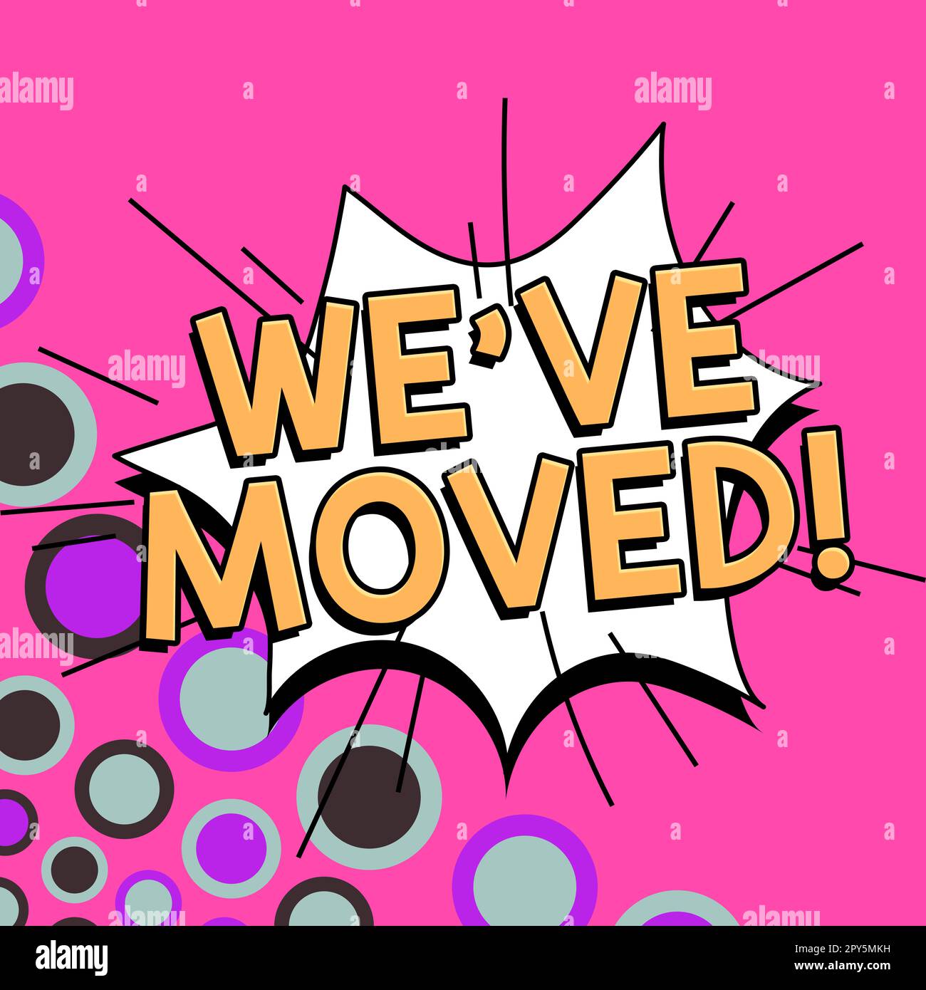 Inspiration montrant le signe que nous avons déménagé. Photo conceptuelle en cours de vie à partir d'un autre pays, identique ou différent Banque D'Images