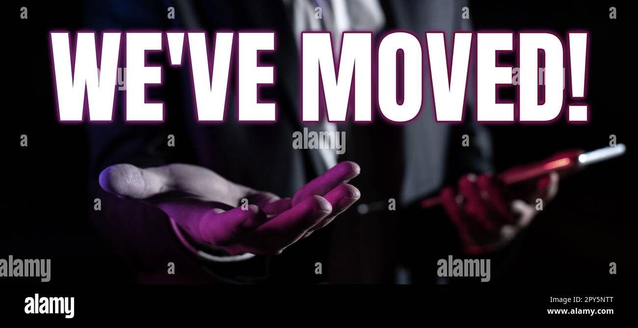Texte montrant l'inspiration que nous avons déplacée. Approche d'affaires qui va vivre à partir d'un autre endroit même ou pays différent Banque D'Images