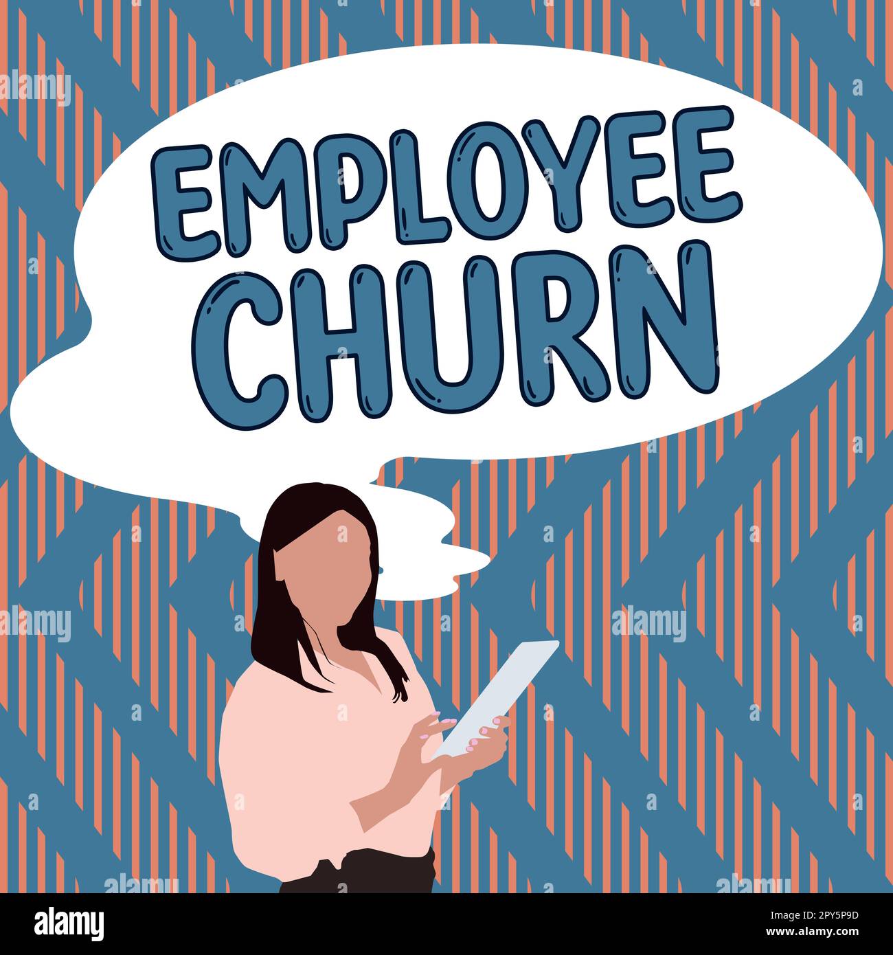 Affiche manuscrite pour le roulement des employés. Mot pour le taux de changement des travaux existants sont perdus et ajoutés Banque D'Images