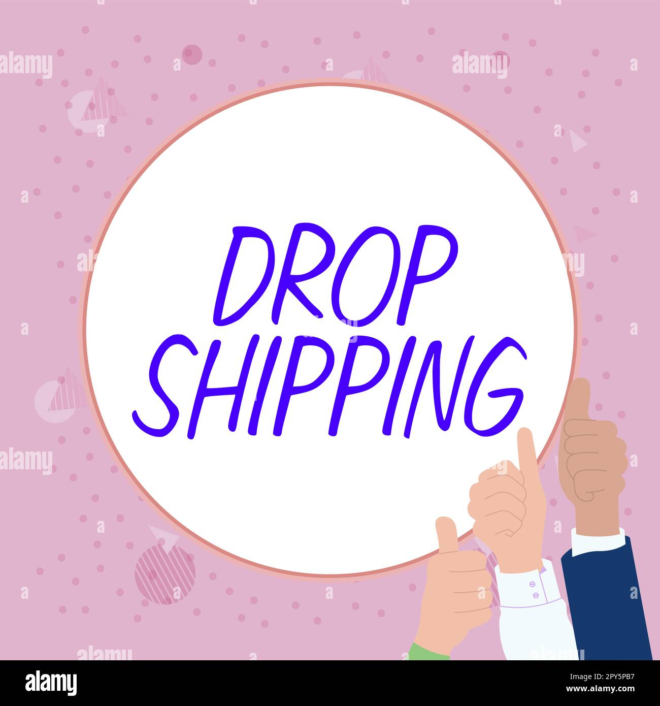 Présentation conceptuelle Drop Shipping. Internet concept pour envoyer des marchandises d'un fabricant directement à un client plutôt qu'au détaillant Banque D'Images