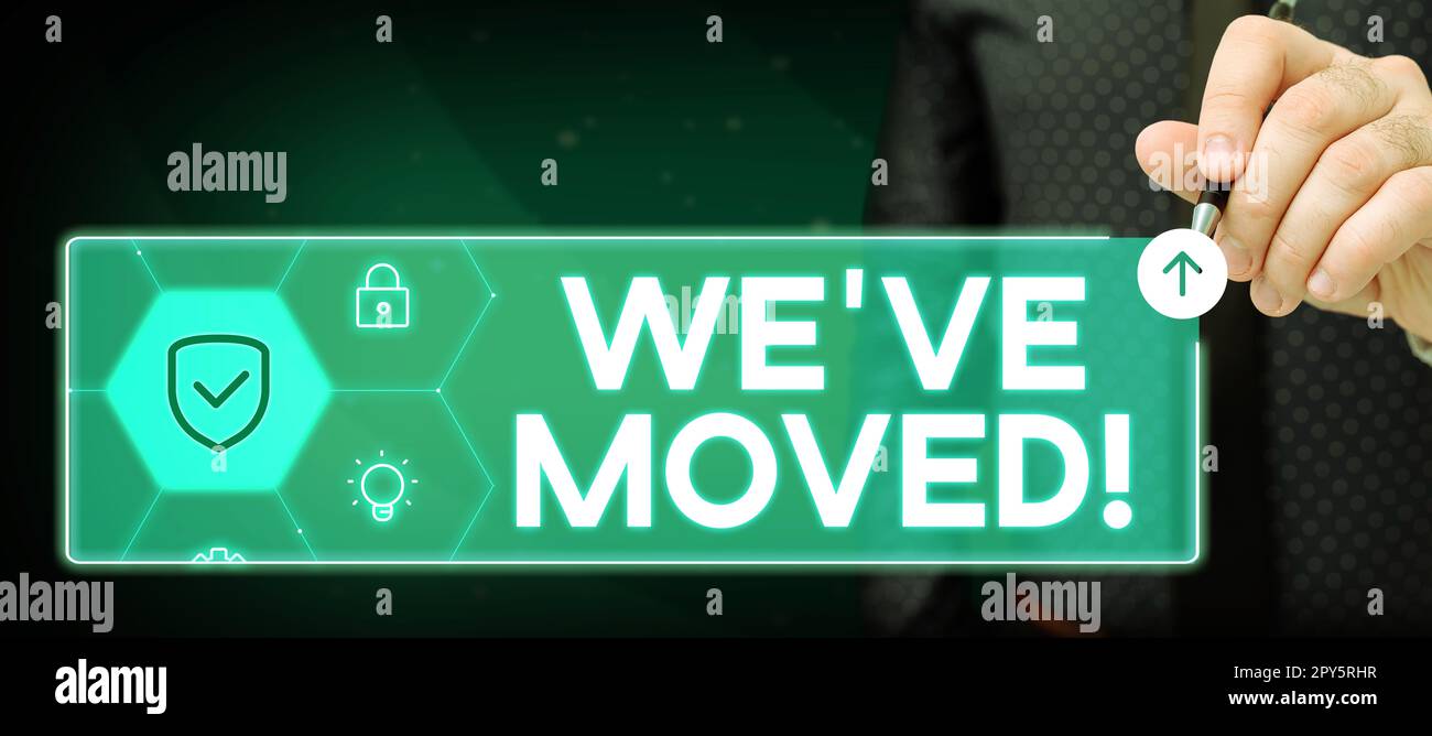 Texte d'écriture déplacé. Approche d'affaires qui va vivre à partir d'un autre endroit même ou pays différent Banque D'Images