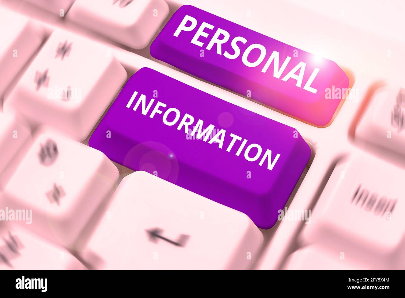 Informations personnelles de texte d'écriture. Présenter des informations enregistrées sur une personne identifiable Banque D'Images