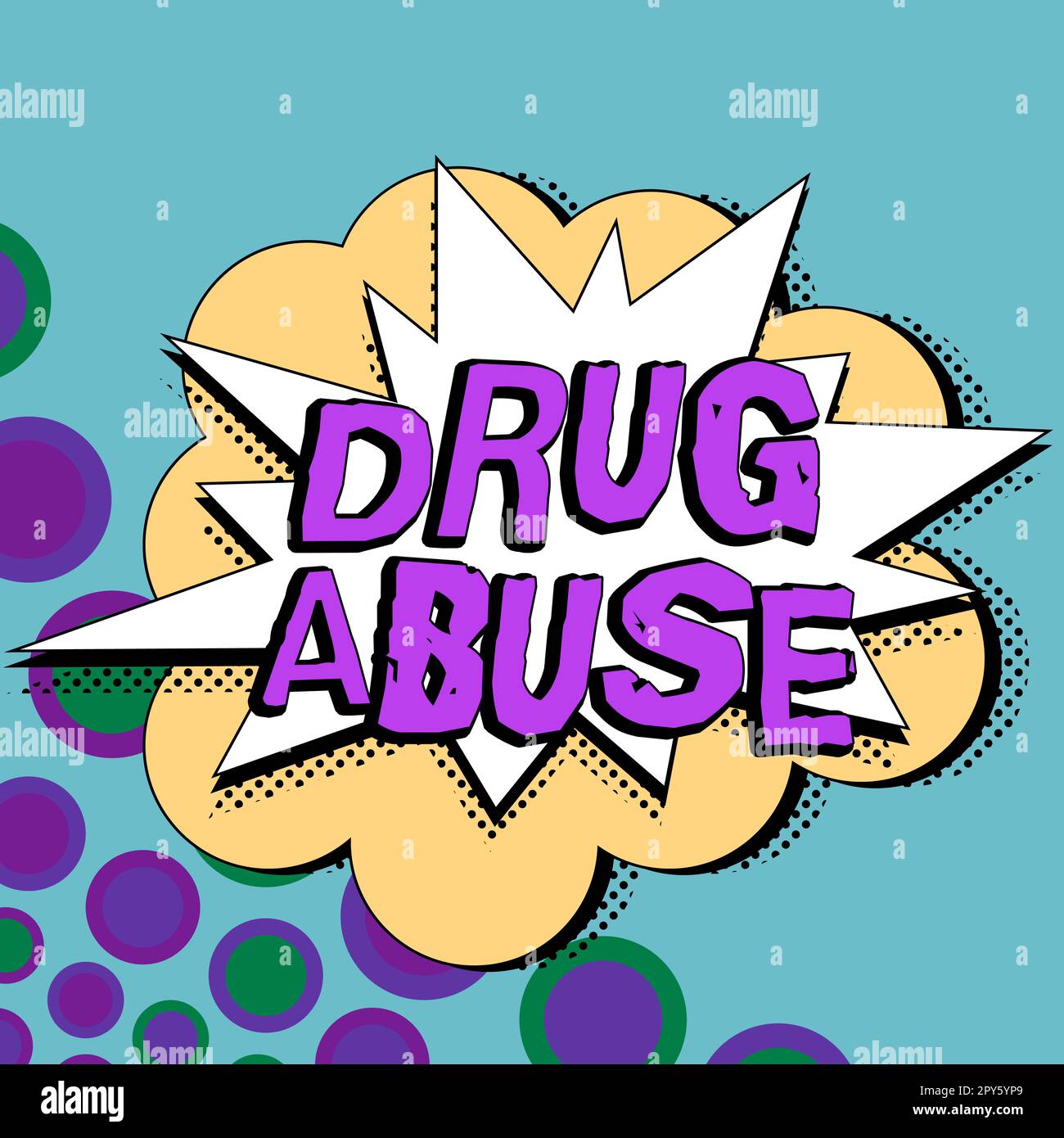 Affiche textuelle indiquant l'abus de drogues. Concept d'affaires drogue compulsive cherchant la prise habituelle de drogues illégales Banque D'Images