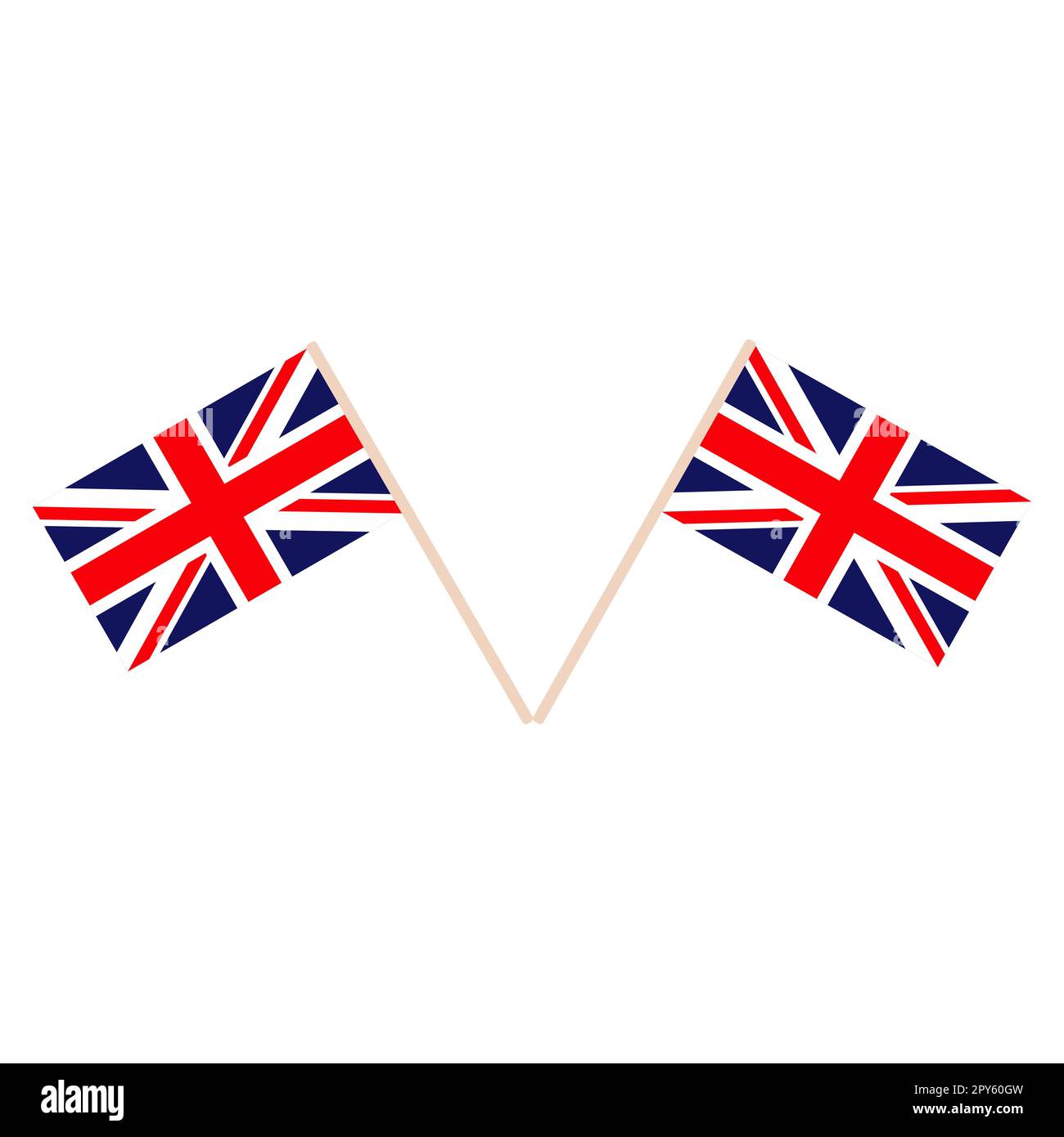 Deux drapeaux britanniques sur la perche, drapeau d'Union ou drapeau d'Union, illustration vectorielle Illustration de Vecteur