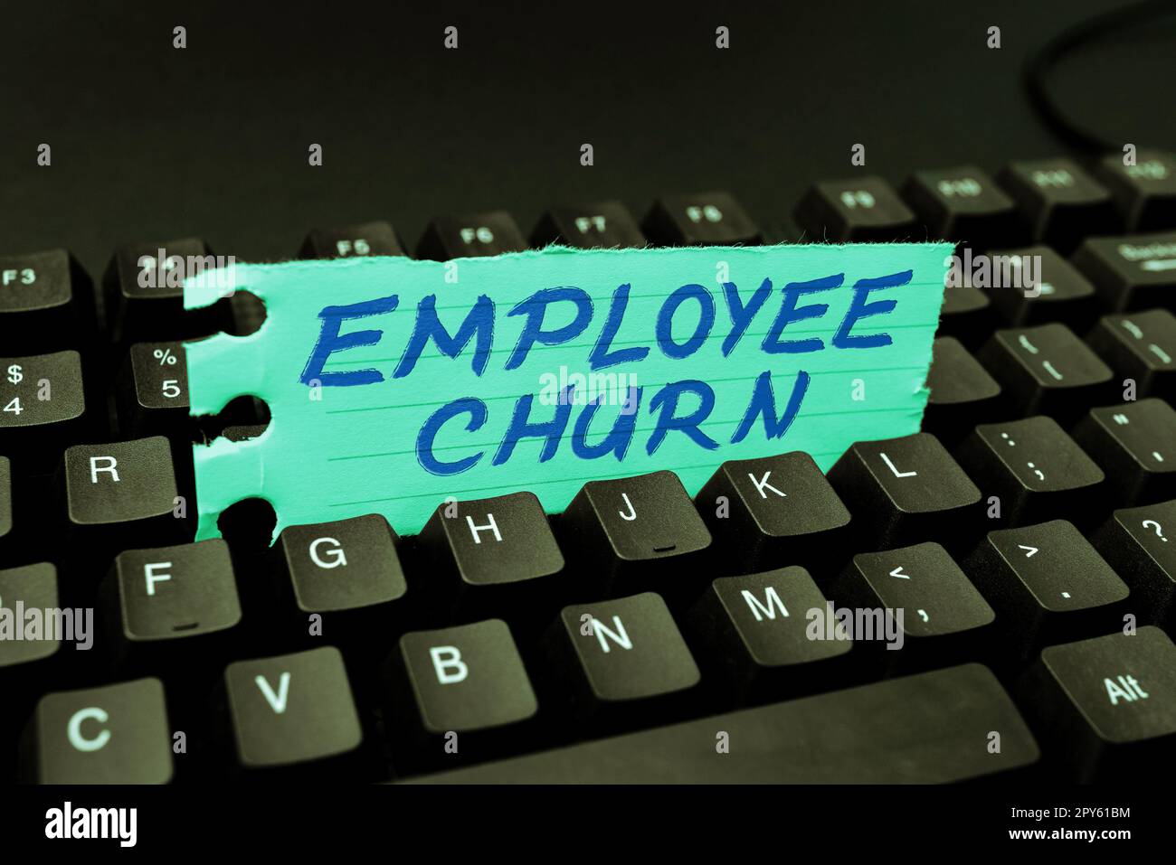 Inspiration montrant le taux de désabonnement des employés. Le taux de modification des travaux existants par Business IDEA est perdu et de nouveaux travaux sont ajoutés Banque D'Images