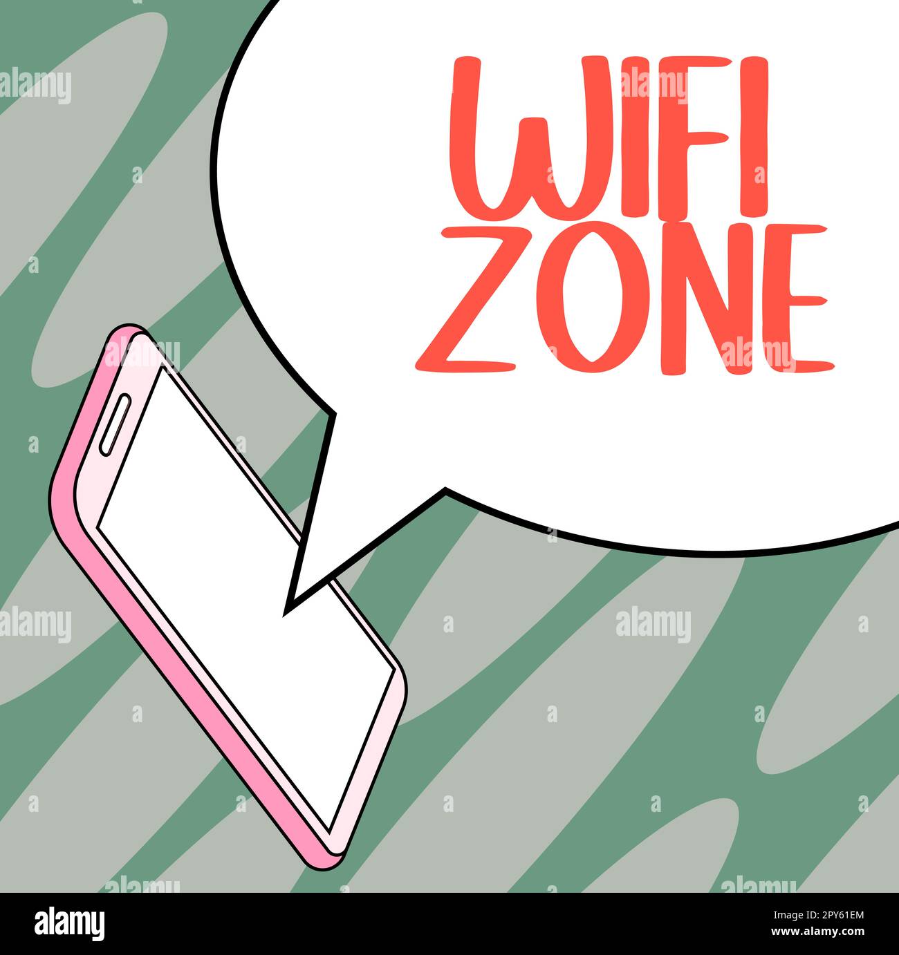 Légende de texte présentant la zone Wi-Fi. Présentation de l'entreprise : Internet haut débit sans fil et connexions réseau Banque D'Images