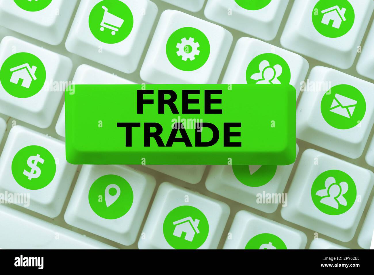 Affiche le libre-échange. Concept Internet la possibilité d'acheter et de vendre selon vos propres termes et moyens Banque D'Images