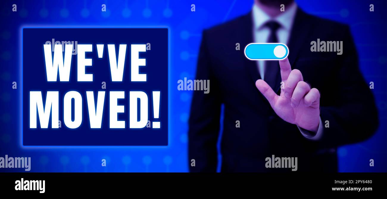 Écriture du texte affiché que nous avons déplacé. Concept signifiant vivre à partir de lieu un autre pays identique ou différent Banque D'Images